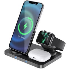 Док-станция 3in1 с беспроводной зарядкой для iPhone + Аpple Watch + Airpods HOCO Ultra Charge CW33 |5-15W, 2A цена и информация | Зарядные устройства для телефонов | kaup24.ee