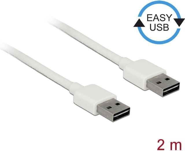 USB 2.0-kaabel DELOCK 85194 (2 m) Valge hind ja info | Mobiiltelefonide kaablid | kaup24.ee