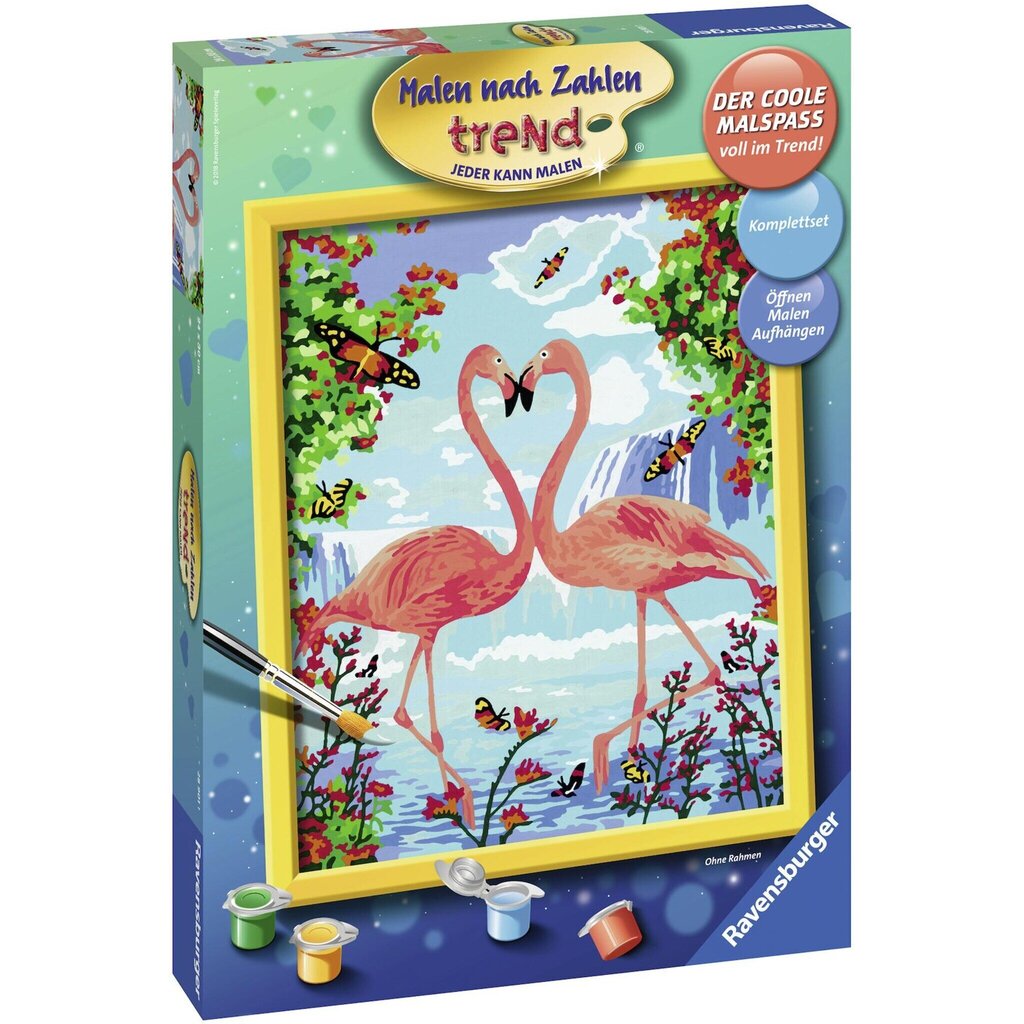 Värvi numbri järgi Ravensburger, 30 x 24 cm "Flamingo Love", Li R28901 цена и информация | Maalid numbri järgi | kaup24.ee