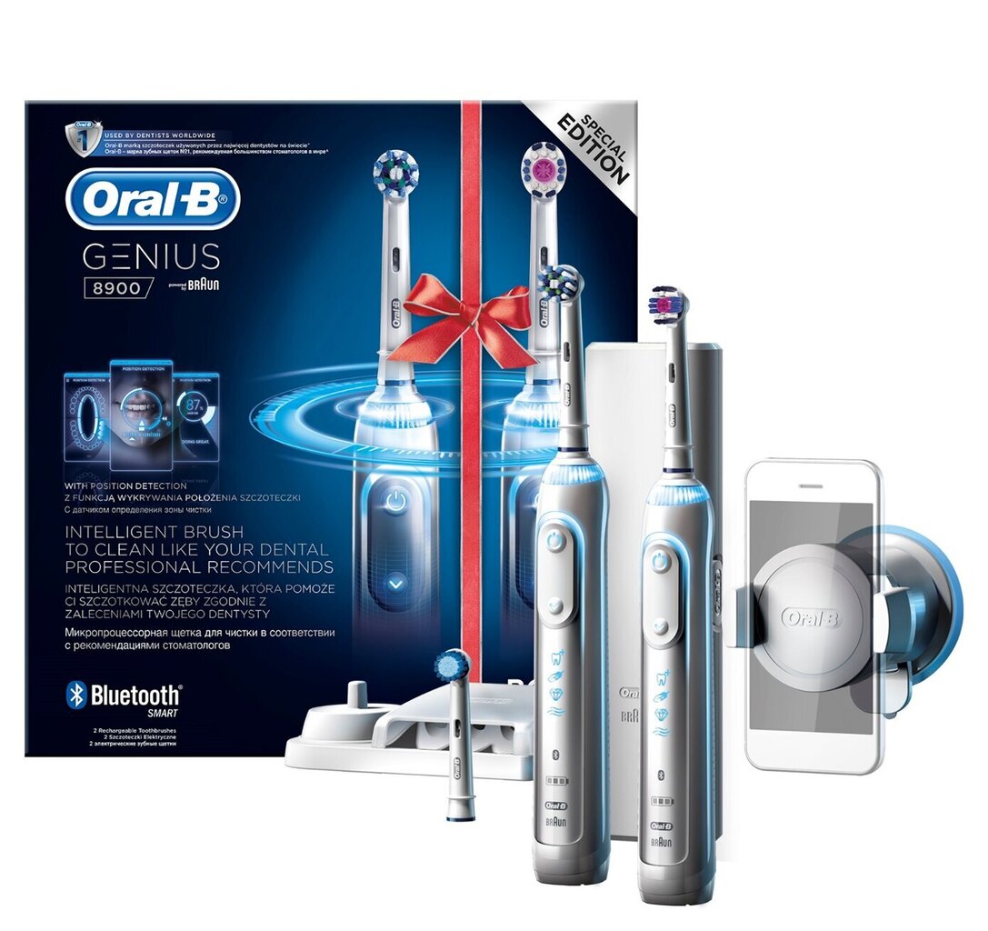 Oral-B Toothbrush PRO 8900 Electric Rechargeable, Silver, Sonic technology, Operating time 48 min, Number of brush heads included 3 hind ja info | Elektrilised hambaharjad | kaup24.ee