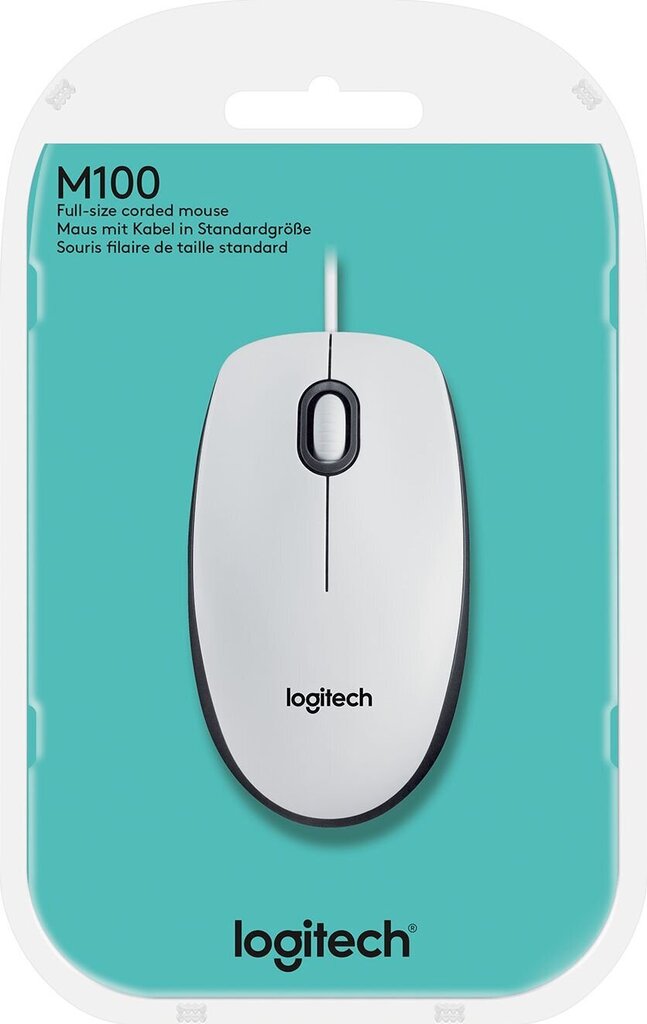 Logitech M100, valge hind ja info | Hiired | kaup24.ee