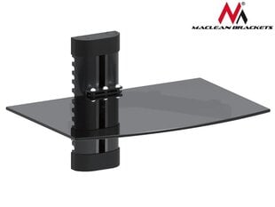 Maclean MC-663 1-Tier Wall Floating Glass Shelf Support DVD Console PS3 Xbox hind ja info | Teleri seinakinnitused ja hoidjad | kaup24.ee