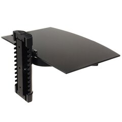 Maclean MC-663 1-Tier Wall Floating Glass Shelf Support DVD Console PS3 Xbox цена и информация | Кронштейны и крепления для телевизоров | kaup24.ee