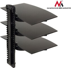 Maclean MC-664 3-Tier Wall Floating Glass Shelf Support DVD Console PS3 Xbox hind ja info | Teleri seinakinnitused ja hoidjad | kaup24.ee