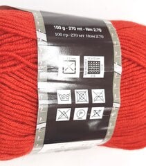 Нитки для вязания Lanoso Safira 100г; цвет красный 5 цена и информация | Принадлежности для вязания | kaup24.ee