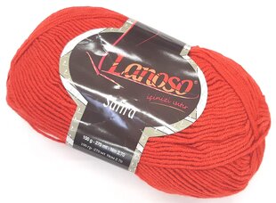 Нитки для вязания Lanoso Safira 100г; цвет красный 5 цена и информация | Принадлежности для вязания | kaup24.ee