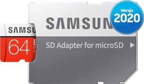 Samsung EVO Plus microSD 2020 64GB mälukaart цена и информация | Mobiiltelefonide mälukaardid | kaup24.ee