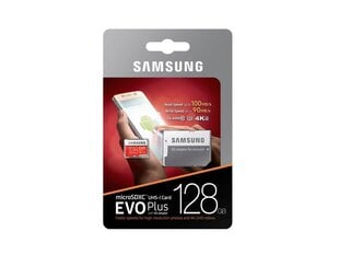 Samsung MicroSDXC Evo+ Class 10 128GB с адаптером цена и информация | Карты памяти | kaup24.ee