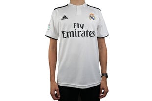 Meeste Lühikeste Varrukatega Jalgpalli Särk Adidas Real Madrid Valge 18/19 (1ª) hind ja info | Meeste T-särgid | kaup24.ee