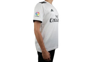 Meeste Lühikeste Varrukatega Jalgpalli Särk Adidas Real Madrid Valge 18/19 (1ª) hind ja info | Meeste T-särgid | kaup24.ee