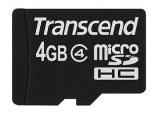 MEMORY MICRO SDHC 4GB/CLASS4 TS4GUSDC4 TRANSCEND цена и информация | Карты памяти | kaup24.ee
