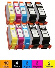 Dore analoog tindikassett Komplekt HP 364XL BK/C/M/Y 10 tk (BK- 4 tk, C- 2 tk, M- 2 tk, Y- 2 tk) - hind ja info | Tindiprinteri kassetid | kaup24.ee