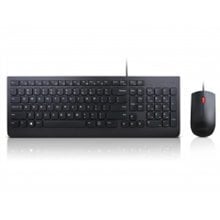 Juhtmega klaviatuur + hiir Lenovo 4X30L79928, Eesti, must hind ja info | Klaviatuurid | kaup24.ee