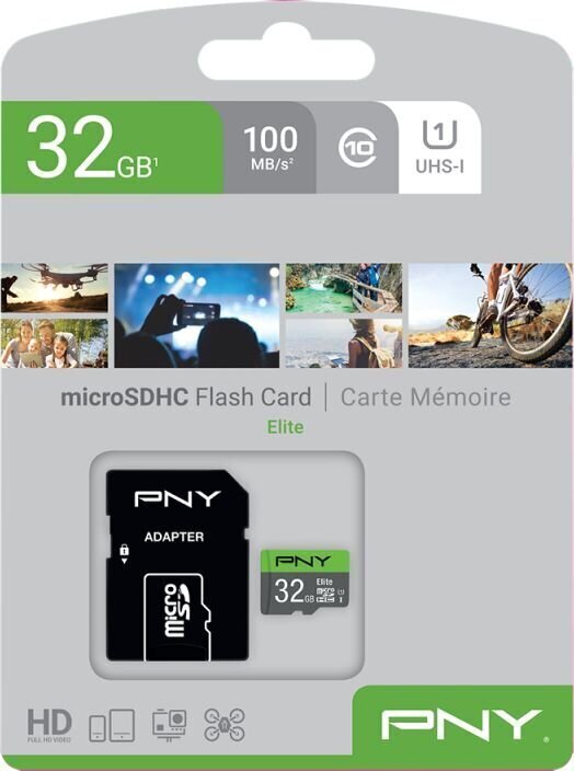PNY MicroSDHC 32GB (+SD adapter) hind ja info | Mobiiltelefonide mälukaardid | kaup24.ee