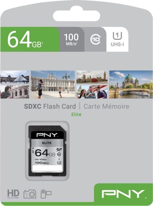 PNY SDXC 64GB цена и информация | Mobiiltelefonide mälukaardid | kaup24.ee