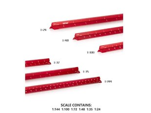 DSPIAE - Aluminium Alloy Scale Ruler (1/144,1/100,1/72,1/48,1/35,1/24) ( Alumiiniumisulamist kaalujoonlaud), DS56013 hind ja info | Kunstitarbed, voolimise tarvikud | kaup24.ee