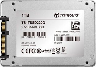 Transcend, 1 TB цена и информация | Внутренние жёсткие диски (HDD, SSD, Hybrid) | kaup24.ee