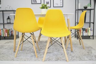Набор из 4 обеденных стульев Osaka, желтый цена и информация | Стулья для кухни и столовой | kaup24.ee