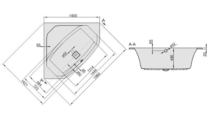 Vann Sanplast Space Line WS/SPACE hind ja info | Vannid | kaup24.ee