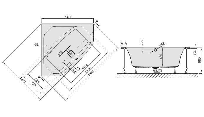 Vann Sanplast Space Line WS/SPACE hind ja info | Vannid | kaup24.ee