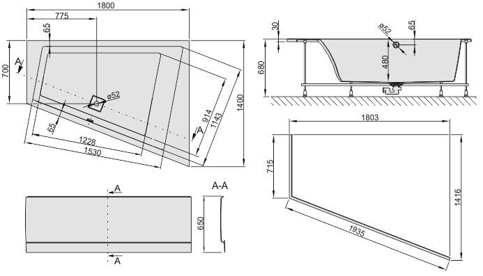 Vann Sanplast Space Line WTL/SPACE hind ja info | Vannid | kaup24.ee