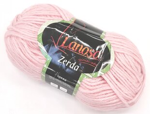 Нитки для вязания Lanoso Zerda 100г; цвет светло-розовый 932R цена и информация | Принадлежности для вязания | kaup24.ee