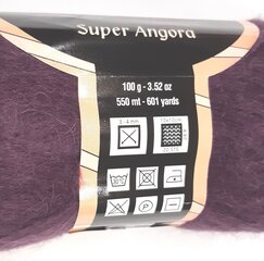 Kudumislõng Lanoso Super Angora 100g; tumelilla 216 hind ja info | Kudumistarvikud | kaup24.ee