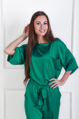Атласная пижама, зеленая. цена и информация | Женские пижамы, ночнушки | kaup24.ee