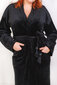 Naiste pikk hommikumantel, suur suurus, must hind ja info | Naiste hommikumantlid | kaup24.ee