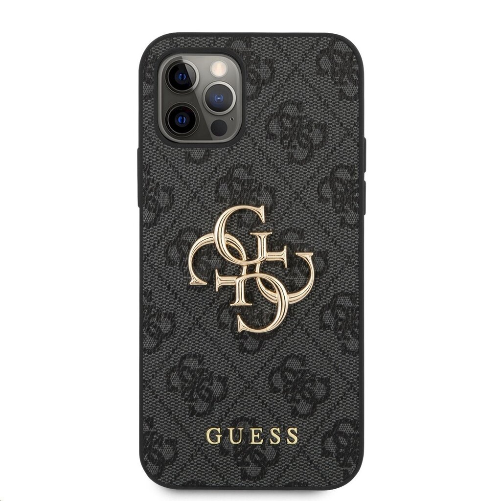 Telefoni ümbris Guess PU 4G Metal Logo sobib iPhone 12 Pro Max, hall hind ja info | Telefoni kaaned, ümbrised | kaup24.ee