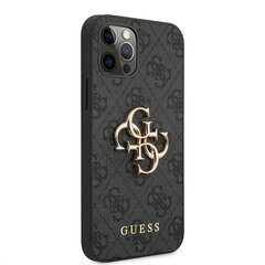 Telefoni ümbris Guess PU 4G Metal Logo sobib iPhone 12 Pro Max, hall цена и информация | Чехлы для телефонов | kaup24.ee