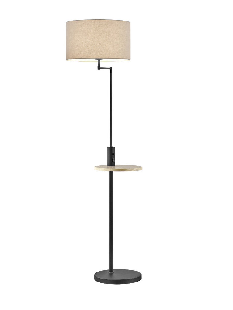 Claas põrandalamp swing + laud 1xE27 +USB mustmatt hall hind ja info | Põrandalambid | kaup24.ee