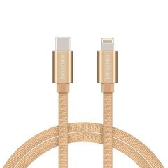 Swissten Textile USB-C To Lightning (MD818ZM/A) Data and Charging Cable Fast Charge / 3A / 1.2m Gold hind ja info | Kaablid ja juhtmed | kaup24.ee