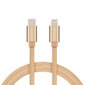 Swissten Textile USB-C To Lightning (MD818ZM/A) Data and Charging Cable Fast Charge / 3A / 1.2m Gold цена и информация | Kaablid ja juhtmed | kaup24.ee