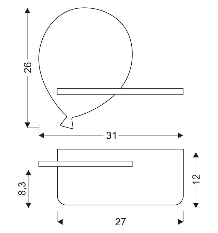 Candellux seinavalgusti koos riiuliga Kids Baloon hind ja info | Seinavalgustid | kaup24.ee