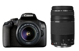 Canon EOS 2000D + EF-S 18-55mm III + EF 75-300mm III цена и информация | Цифровые фотоаппараты | kaup24.ee