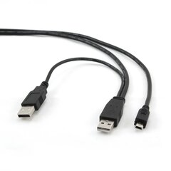 Kaabel Gembird Dual USB A — Mini-USB, 0.9 m цена и информация | Кабели и провода | kaup24.ee