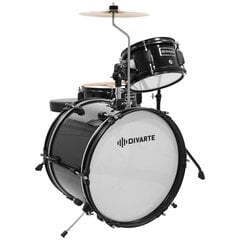 Laste trummikomplekt Divarte Juinior DrumSet BK, 3 trummi цена и информация | Ударные инструменты | kaup24.ee