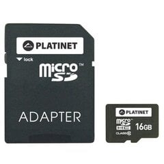 Platinet microSDHC 16GB [class 10, Adapter SD] hind ja info | Platinet Mobiiltelefonid, foto-, videokaamerad | kaup24.ee