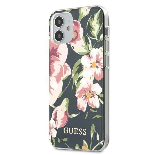 Guess GUHCP12SIMLFL03 iPhone 12 mini 5,4" granatowy/navy N°3 Flower Collection hind ja info | Telefoni kaaned, ümbrised | kaup24.ee