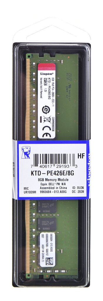 Kingston KTD-PE426E/8G цена и информация | Operatiivmälu (RAM) | kaup24.ee