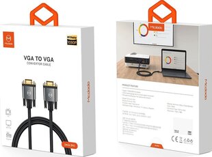 Mcdodo VGA-VGA kahesuunaline kaabel must 2m CA-7780 hind ja info | Kaablid ja juhtmed | kaup24.ee