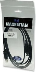 Manhattan 333382, USB 2.0 AM-BM, 3m hind ja info | Kaablid ja juhtmed | kaup24.ee