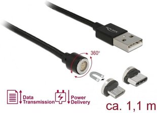 Delock 85723, Micro USB/USB-C, 1.1 м цена и информация | Кабели и провода | kaup24.ee