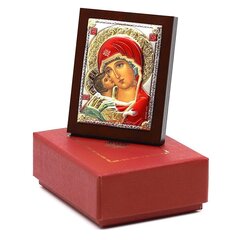 Kinkekomplekt Jumalaema Vladimiri ikooniga. Hõbetatud .999 värviline versioon. Andcross Art Co. 6x4 hind ja info | Kiriku varustus | kaup24.ee