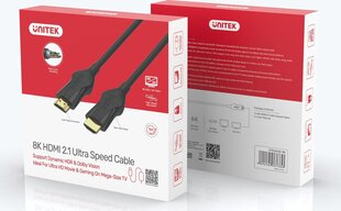 КАБЕЛЬ UNITEK HDMI 2.1 8K, 4K при 120 Гц, C11060BK-2M цена и информация | Кабели и провода | kaup24.ee