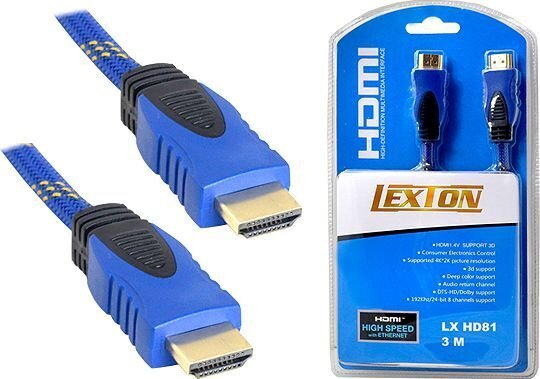 Cable HDMI-HDMI 3m blue v1.4 blist. цена и информация | Kaablid ja juhtmed | kaup24.ee