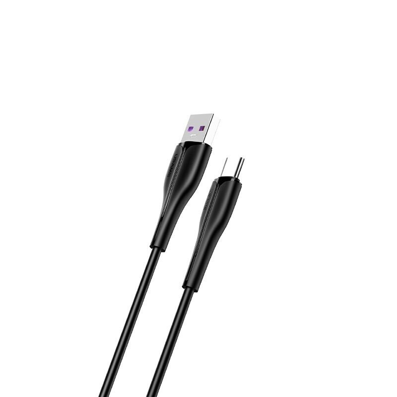 USB/C-tüüpi kaabel USAMS, must, 100cm (kuni 4A) hind ja info | Mobiiltelefonide kaablid | kaup24.ee
