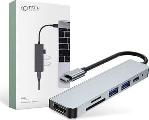 Tech-Protect V4 6in1 сетевой концентратор цена и информация | Адаптеры и USB-hub | kaup24.ee