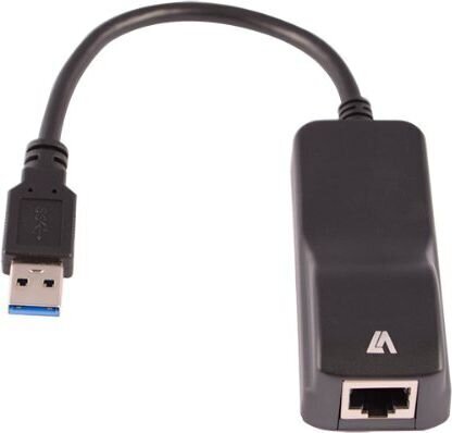 Ethernet-USB Adapter V7 CBLUSB3RJ-1E  Must цена и информация | Mobiiltelefonide kaablid | kaup24.ee